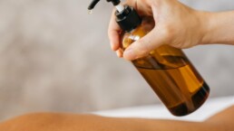 Massage oils applied to client.